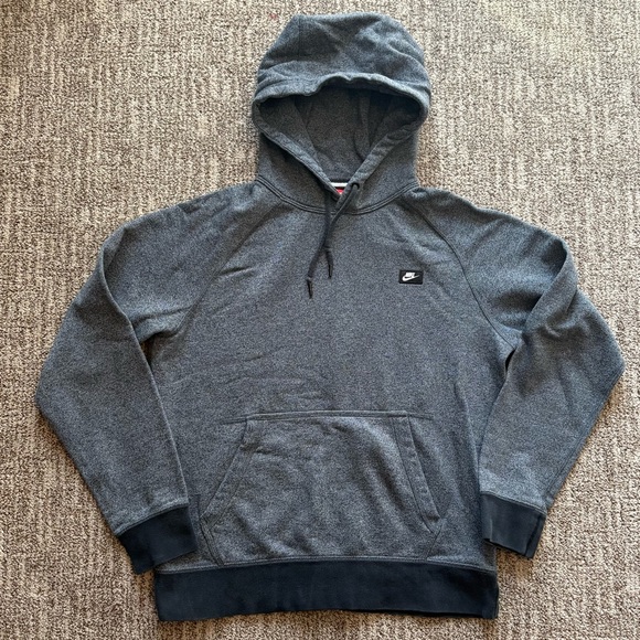 Nike women’s size Medium hoodie hooded sweatshirt gray and black - Picture 1 of 5